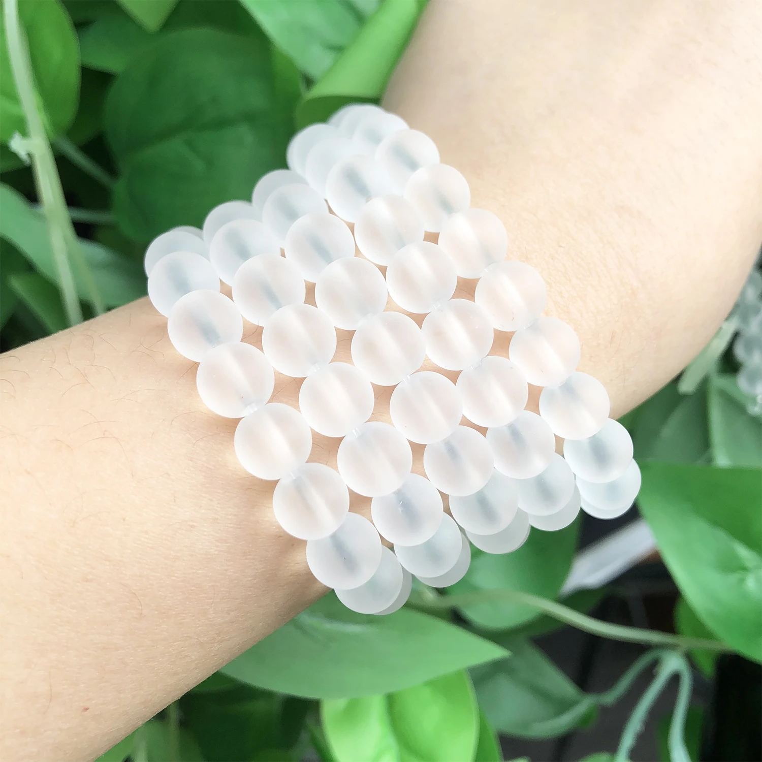 Frosted Matte Clear Quartzs Crystal Round Beads Natural Stone Loose Spacer Beads DIY Accessories for Jewelry Bracelet Making