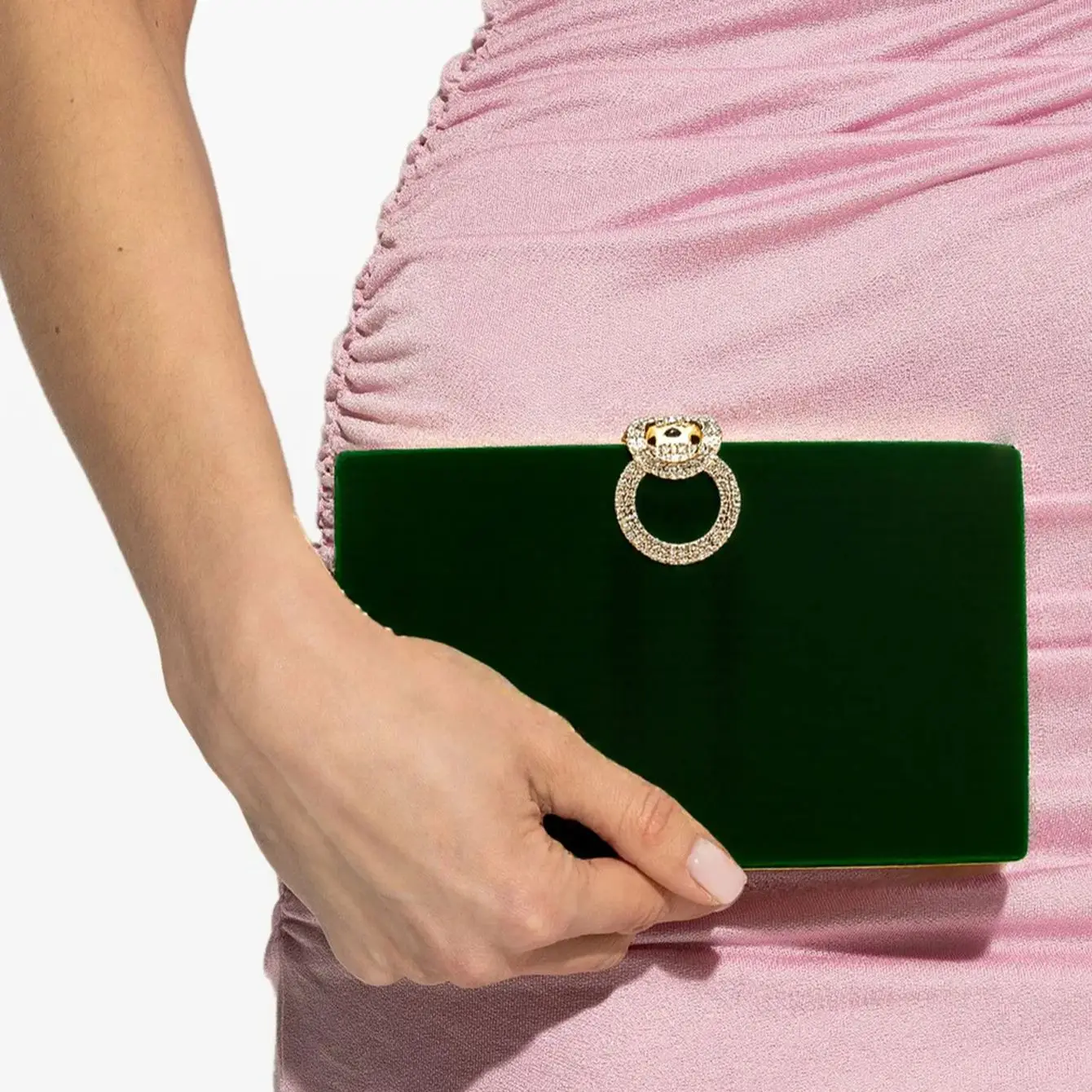 Velvet Women Evening Bags Diamonds Metal Golden Clutch Bags Flap Design Fashion Lady Gift Wedding Bridal Handbags Purse view 5