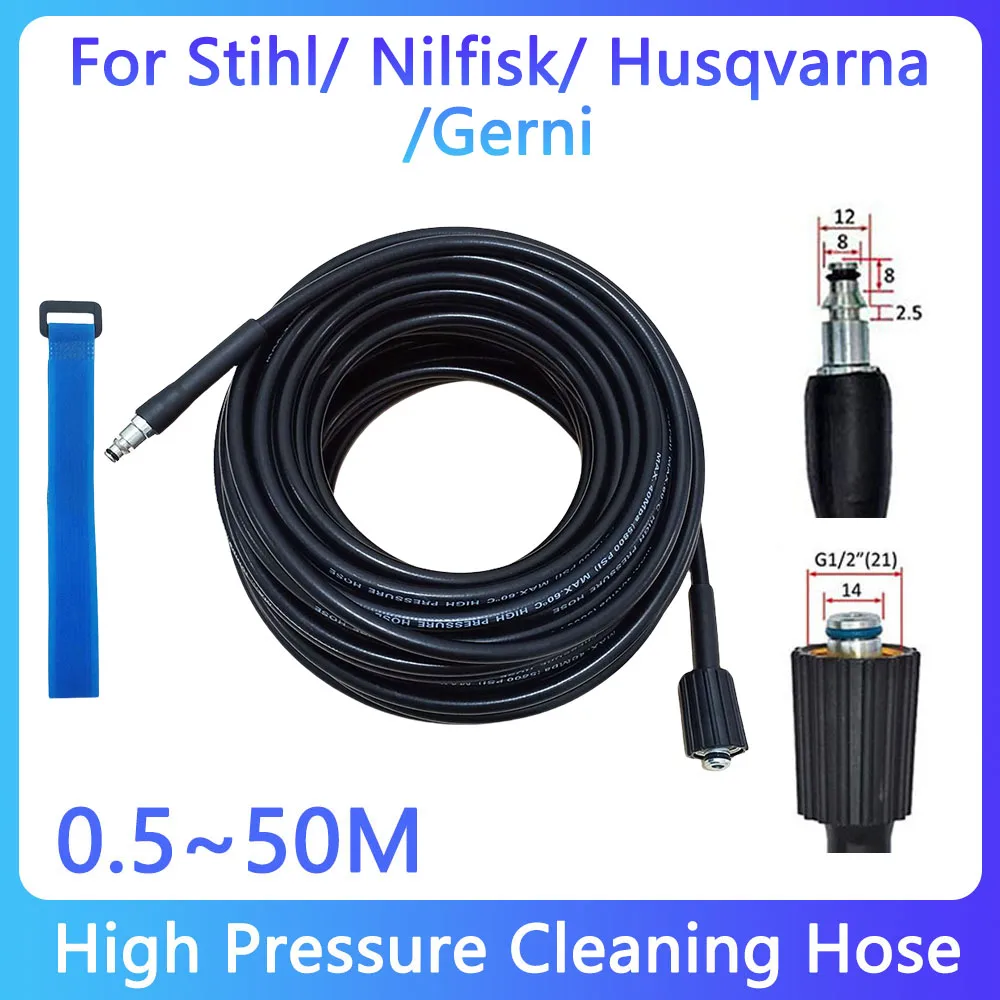 0.5-50M Car Wash Device Pipe Cleaning Quick Coupling High-Pressure Cleaning Machine Hose For Stihl/ Nilfisk/ Husqvarna/Gerni