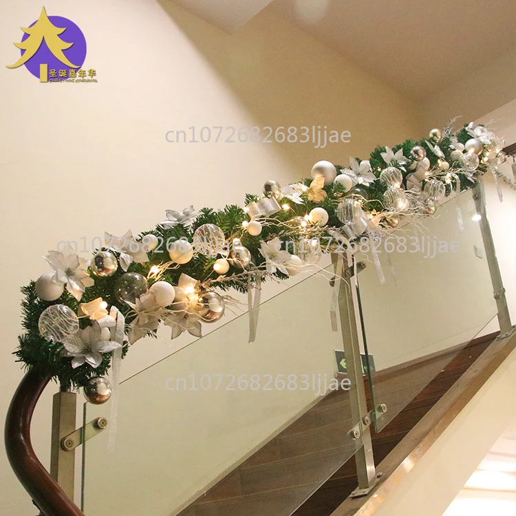 Décorations de noël ins wind 2.7 mètres, couronne de noël en rotin, porte suspendue, fenêtre d'hôtel, pendentif d'escalator