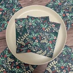 15pcs/Pac 33cm 3-Ply Stamping Party Paper Napkins Christmas Colorful Napkins Christmas Decoration Paper Placemats Wholesale