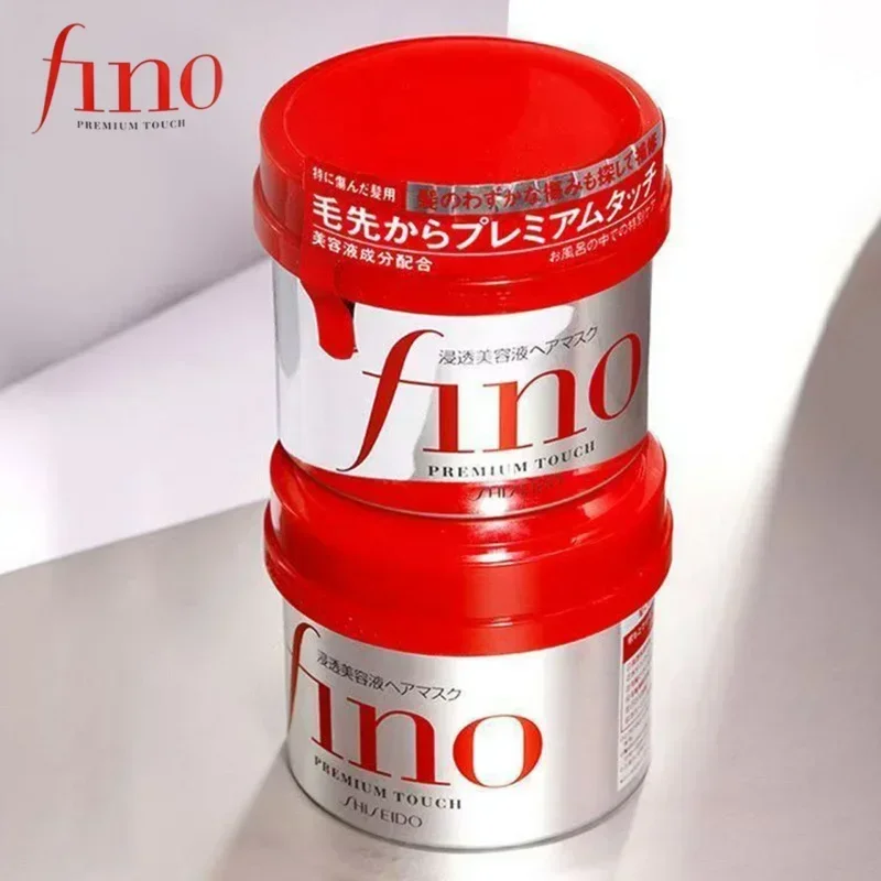 2PCS FINO Japan Mascarilla para el cabello para adultos, Squalano de origen vegetal, Ácido glutámico, 8,11 oz para cabello normal.
