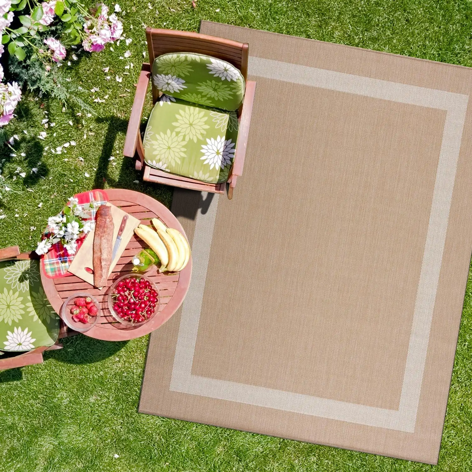 

CAMILSON Outdoor Rug - Modern Area Rugs for Large Indoor and Outdoor patios, Kitchen and Hallway mats - Washable Outside Carpet