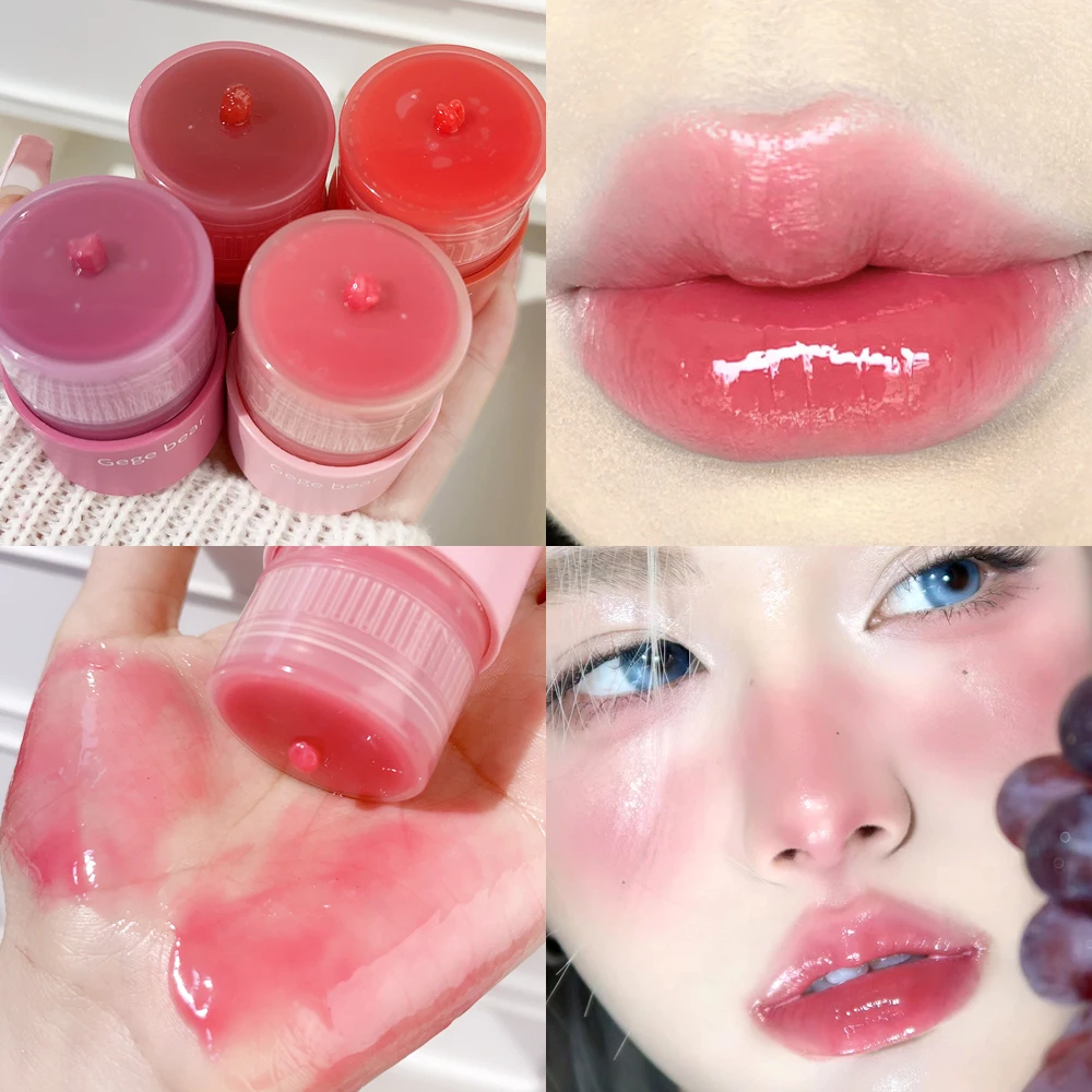 Jelly Rose Pink Mirror Lipstick Moisturizing Colored Rotate Lip Balm Non Sticky Cup Watery Lip Tint Lips Care Makeup Cosmetics