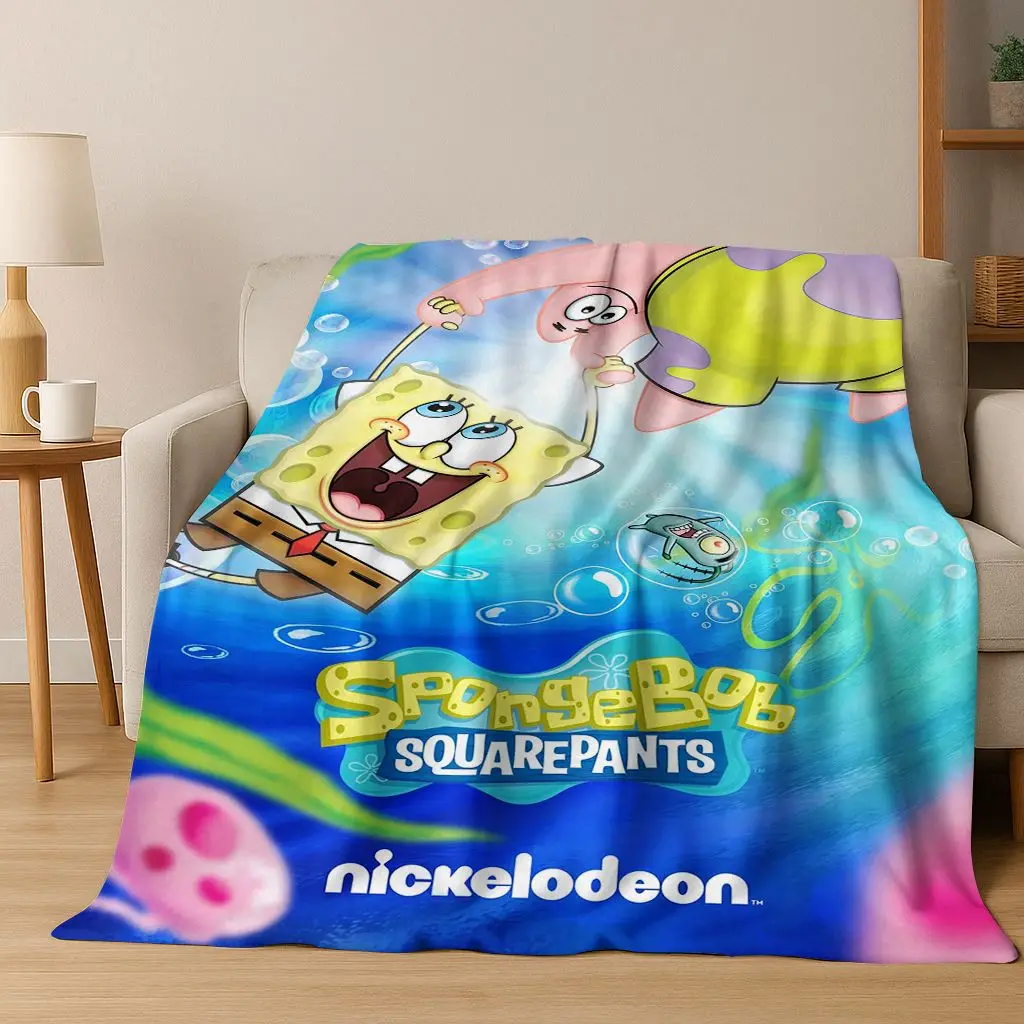 الكرتون S-سبونجبوب سكوير باتريك ستار الفانيلا بطانية لينة رمي بطانية للسرير غرفة نوم غرفة المعيشة السفر نزهة هدية