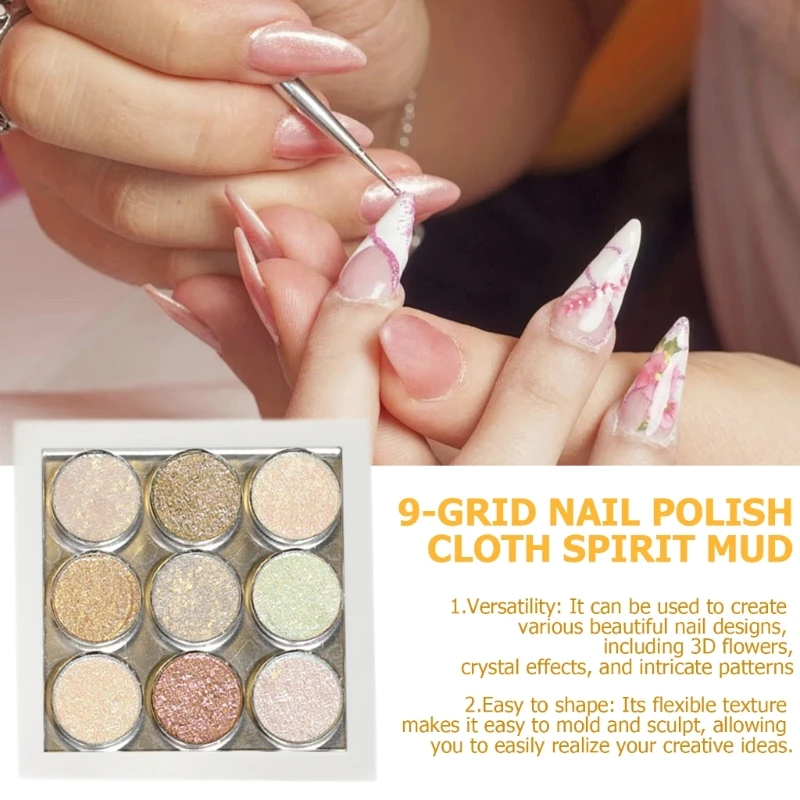 Nails Art Glitter Solid Diamond Powder Nails Art Powder Pigment C1FF