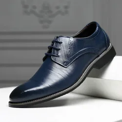 New Men Leather Shoes High Quality Casual Shoes For Men Handmade Comfortable Formal Dress Men Flats Lace-Up Oxfords Shoe Zapatos