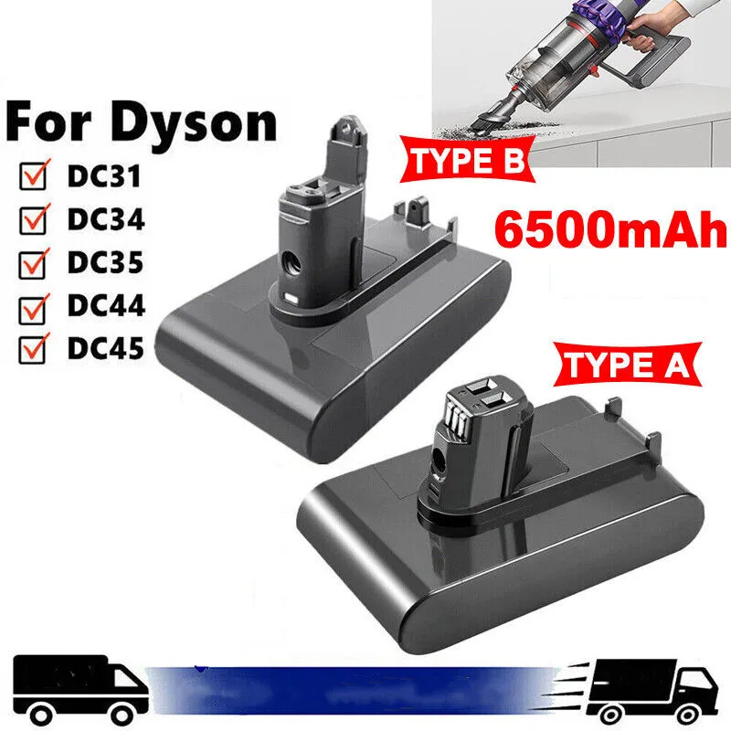 Vacuum Cleaner  Battery For Dyson DC34 Type A/B 2200mAh 3000mAh 3500mAh  DC31 DC34 DC35 DC44 DC45 Replacement Li-ion Battery