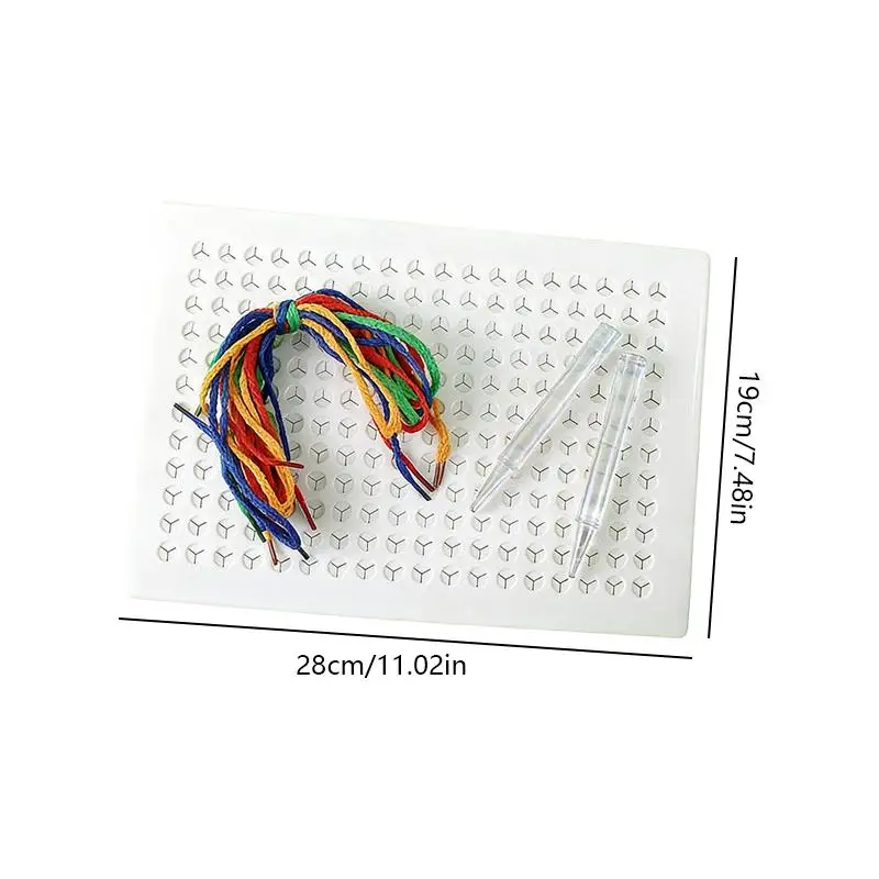 Bambini fatti a mano fai da te bordo da infilare giocattolo da infilare corda colorata corda puzzle giocattoli fai da te punto griglia disegno con penne punto griglia