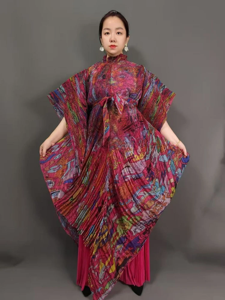 

Miyake's New Heavy Industry Organza Printing Set Irregular Pants Loose Two-piece Sets Women's Clothing 2025 Summer New