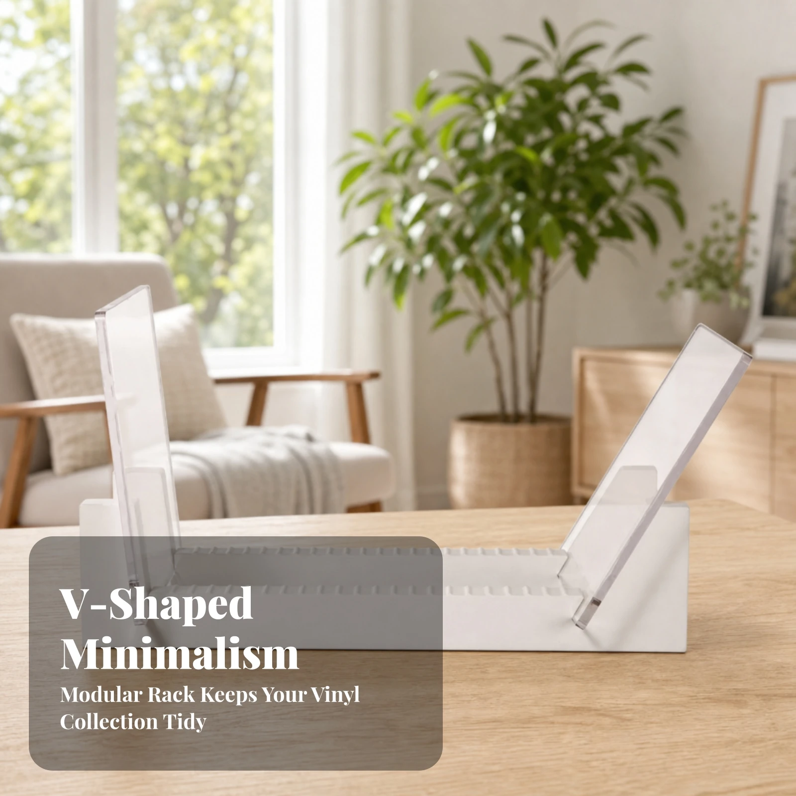 Vinyl Stand with Acrylic Panels Space-Saving Vinyl Vinyl Stand Album Holder Slim Tabletop Display Rack Clear view 6