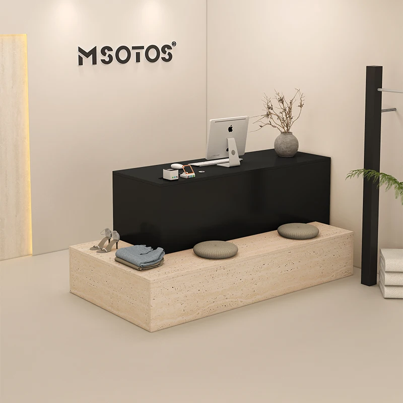 Corner checkout page Women's clothing store Bar table Simple modern clothing store Hair salon Front desk