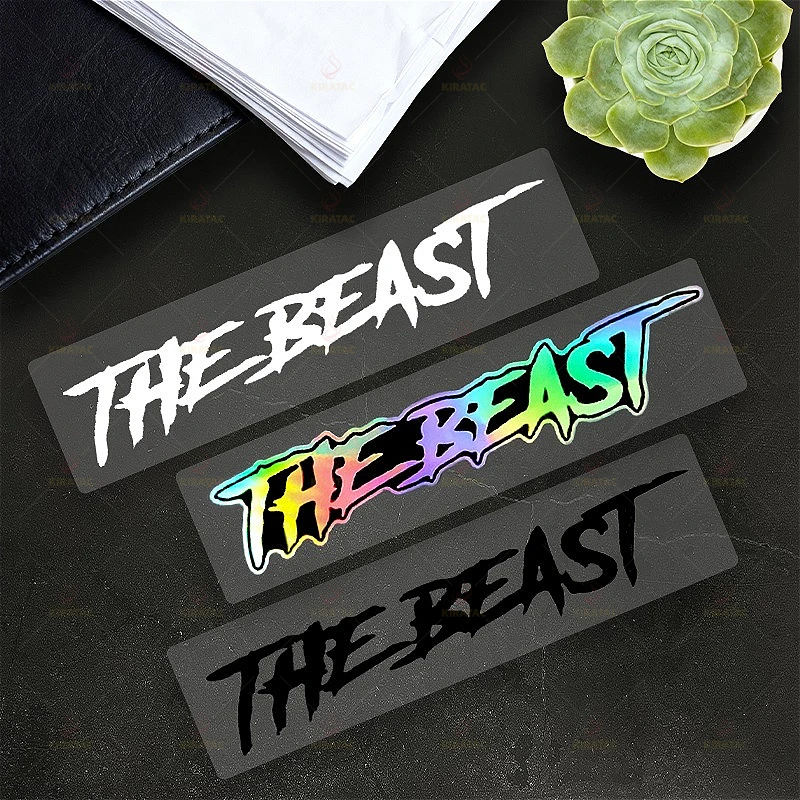 2PCS "The Beast" Text Sticker Set, Waterproof Vinyl Decals for Car Motorcycle, Multi-color Options image 3