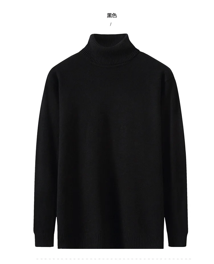 بلوفرات رجالية سترات ذات ياقة مدورة بلوزات سميكة كم كامل سادة غير رسمي منتظم لصق بسيط متماسك لخريف وشتاء 2025