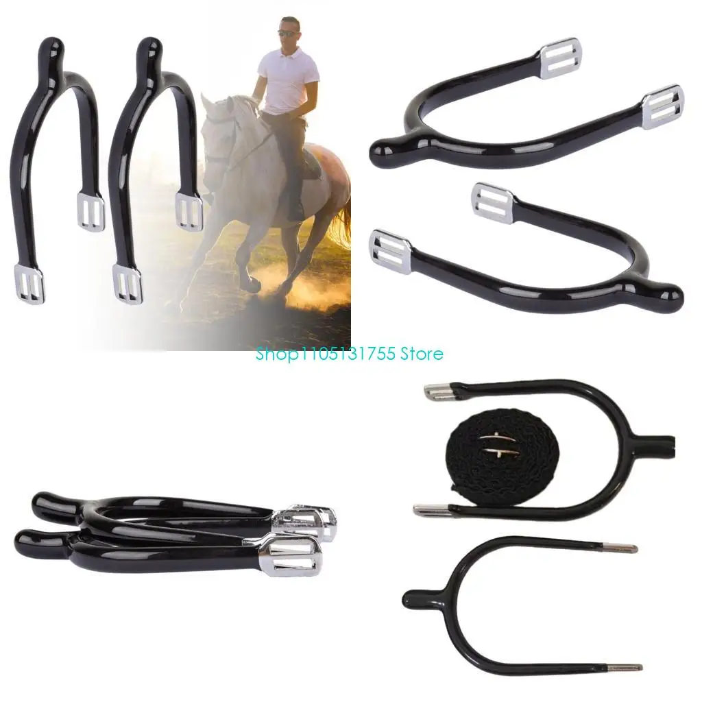 K0EF Boot Spur Horse Riding Spur Set with Adjustable Strap for Daily Horse Handling