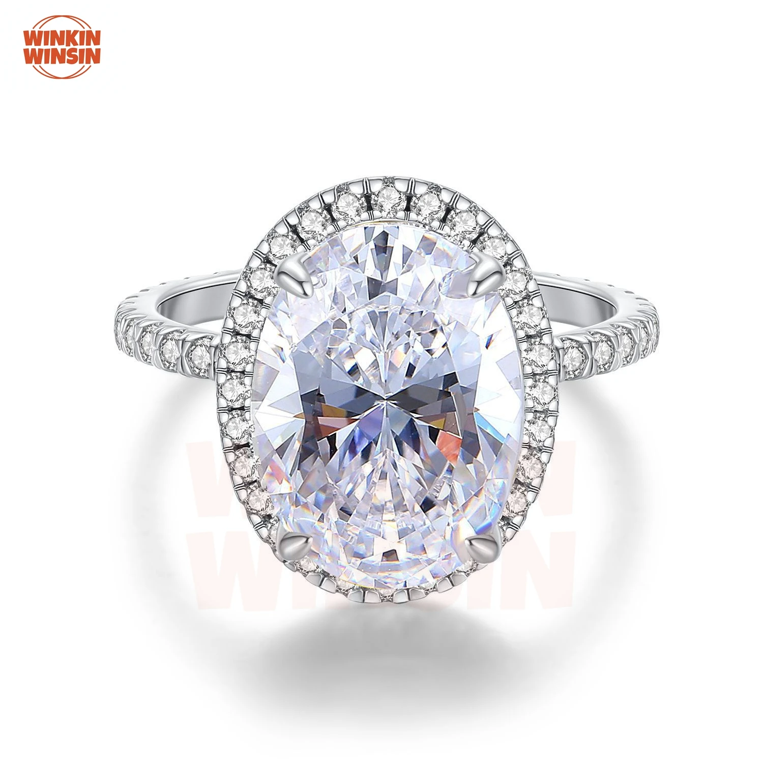 

Winkin Winsins925 sterling silver moissanite ring 4.5-carat pigeon egg-shaped light luxury
