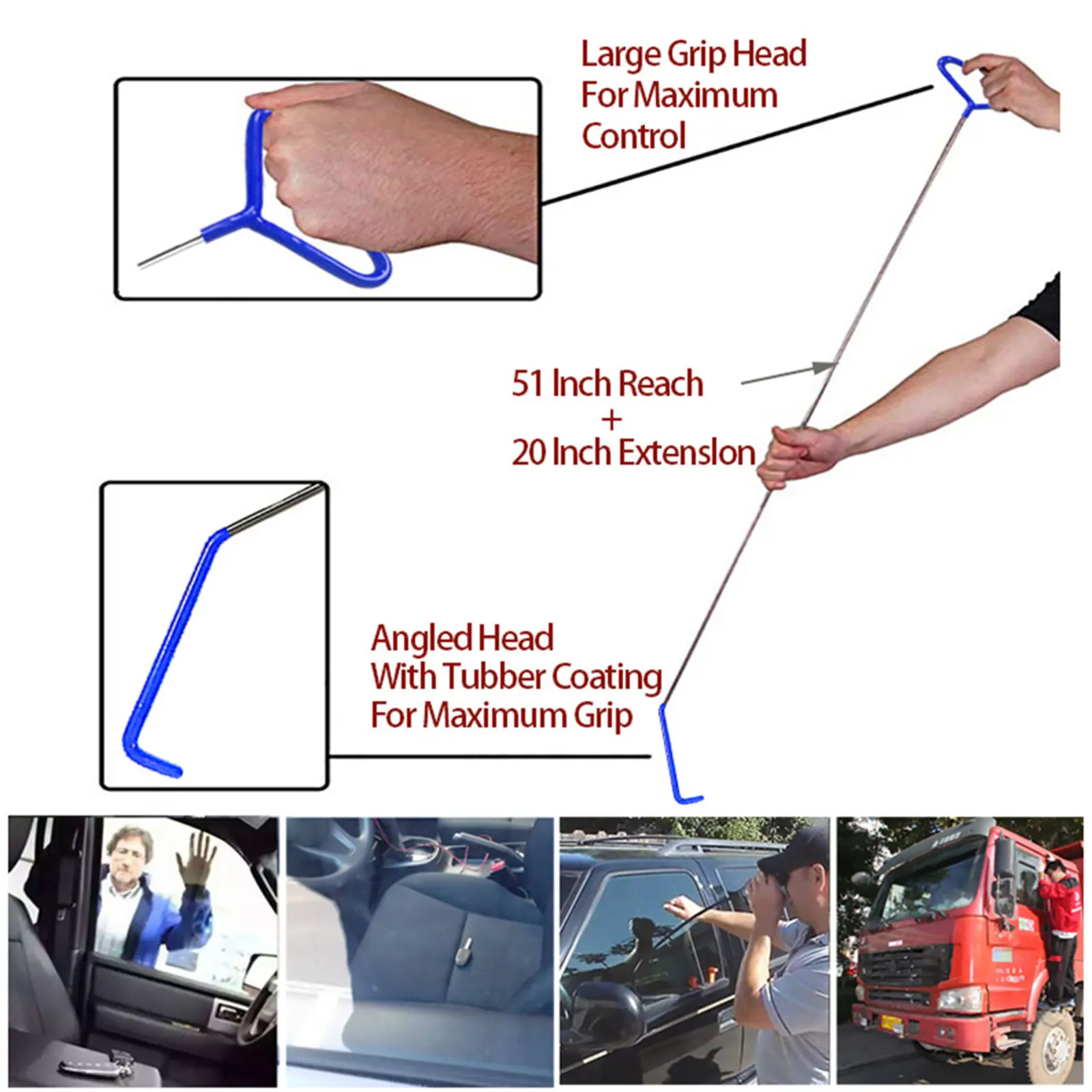 22pcs Car Door Opener Car Wedge Pump Lock Door Repair Air Cushion Emergency Open Unlock Tool Kit Long Grabber Screwdriver