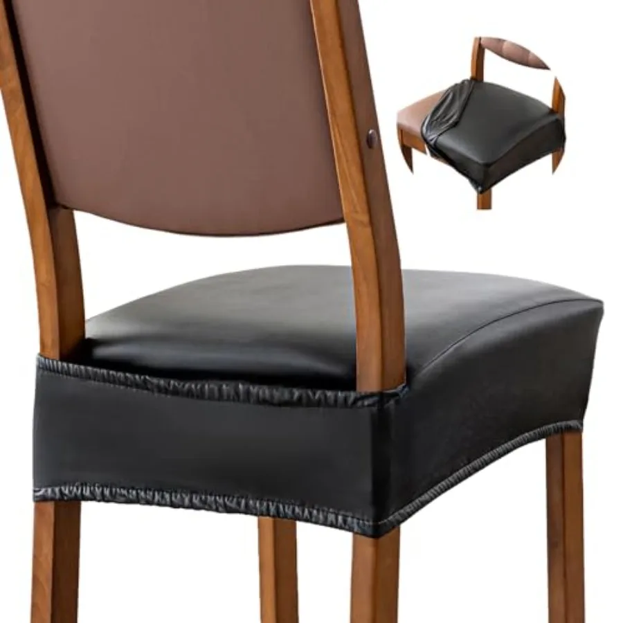 

Водонепроницаемые чехлы для стульев в столовую, комплект из 6 штук, из искусственной кожи, съемные, моющиеся