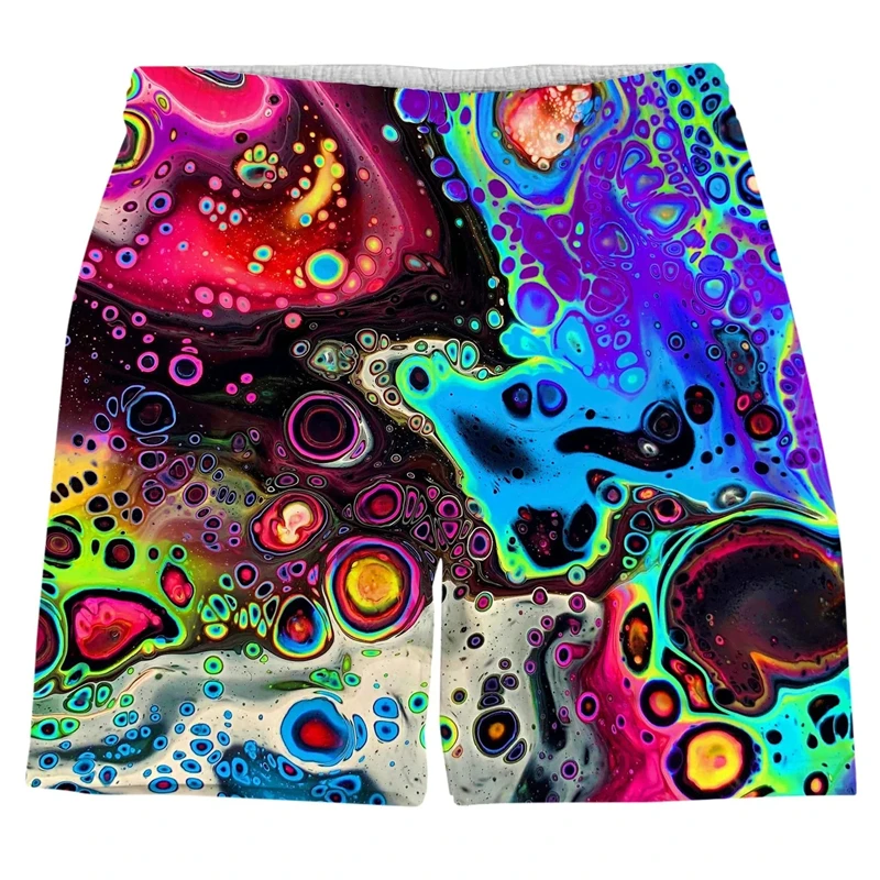 Colorful Graffiti 3D Printed Surfing Board Shorts Cool Summer Street Hip Hop Y2k Swim Trunks For Men Kids Travel Beach Shorts