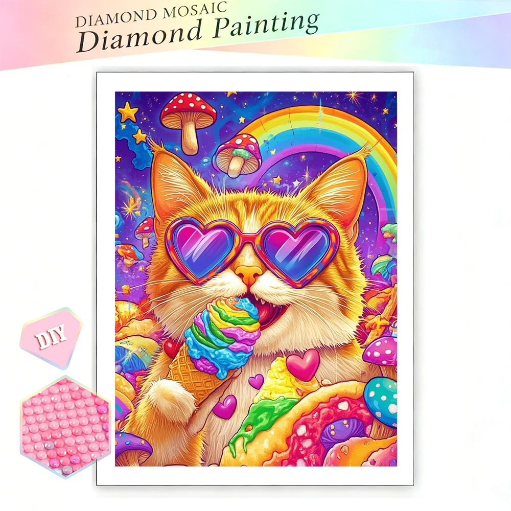 EverShine Diamond Painting Cat Ice Cream Full Drill Mosaic K