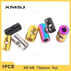 XMSJ Titanium Alloy M5 M6 Cylindrical Nuts for Bicycle Sitting Rod Seat Post Fixed Nut Modification