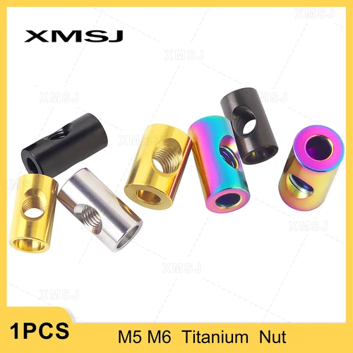 Imagen 1 del producto XMSJ Tuercas cilíndricas M5 M6 de aleación de titanio para bicicleta, varilla para sentarse, tija de sillín, modificación de tuerca fija