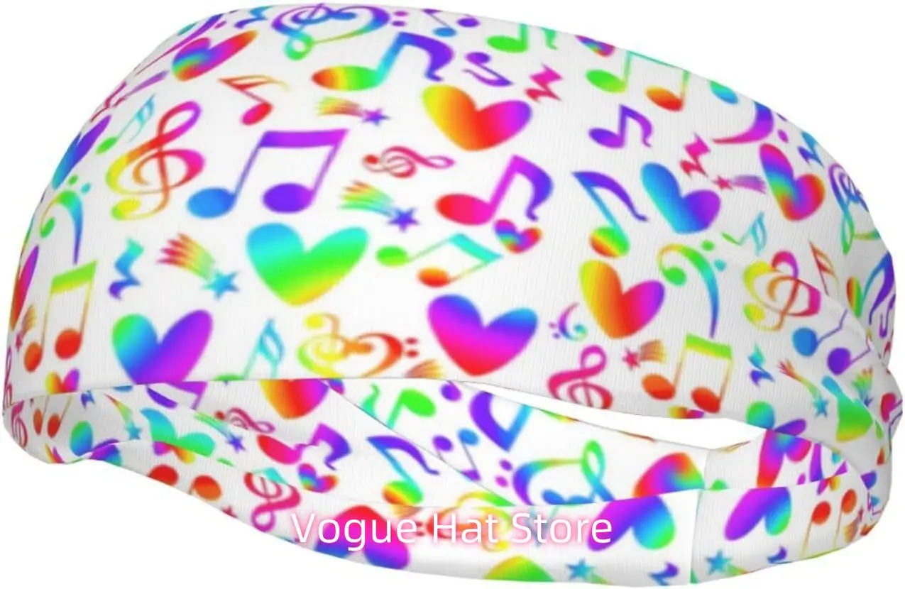 

Music Note-5c Wide Headbands,Fashion Hair Bands Yoga Running Sports Workout Gym Stretchy Turbans for Women Men