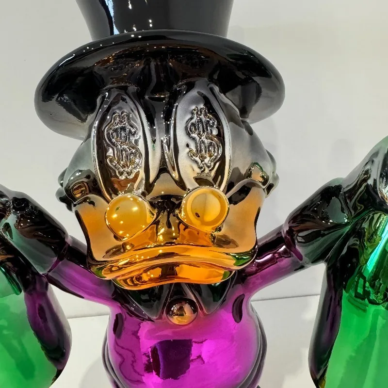 Disney anime figuras pato donald estátua resina modelo dos desenhos animados retro mickey mouse e donacdduck animal estatueta disney brinquedo para criança