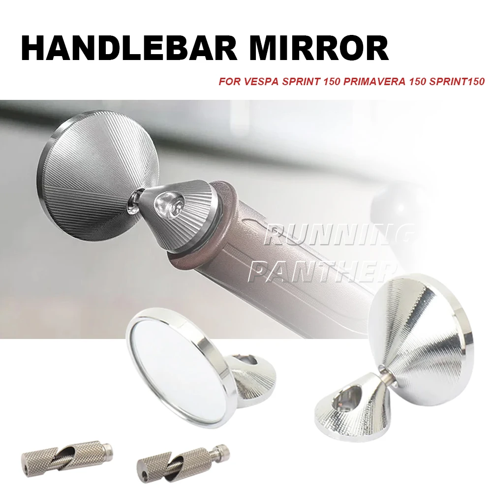 

Motorcycle Accessories Aluminium Black Silver For Vespa GTS 300 GTS300 GTV 300 GTV300 Handlebar End Mirror Side Rotation