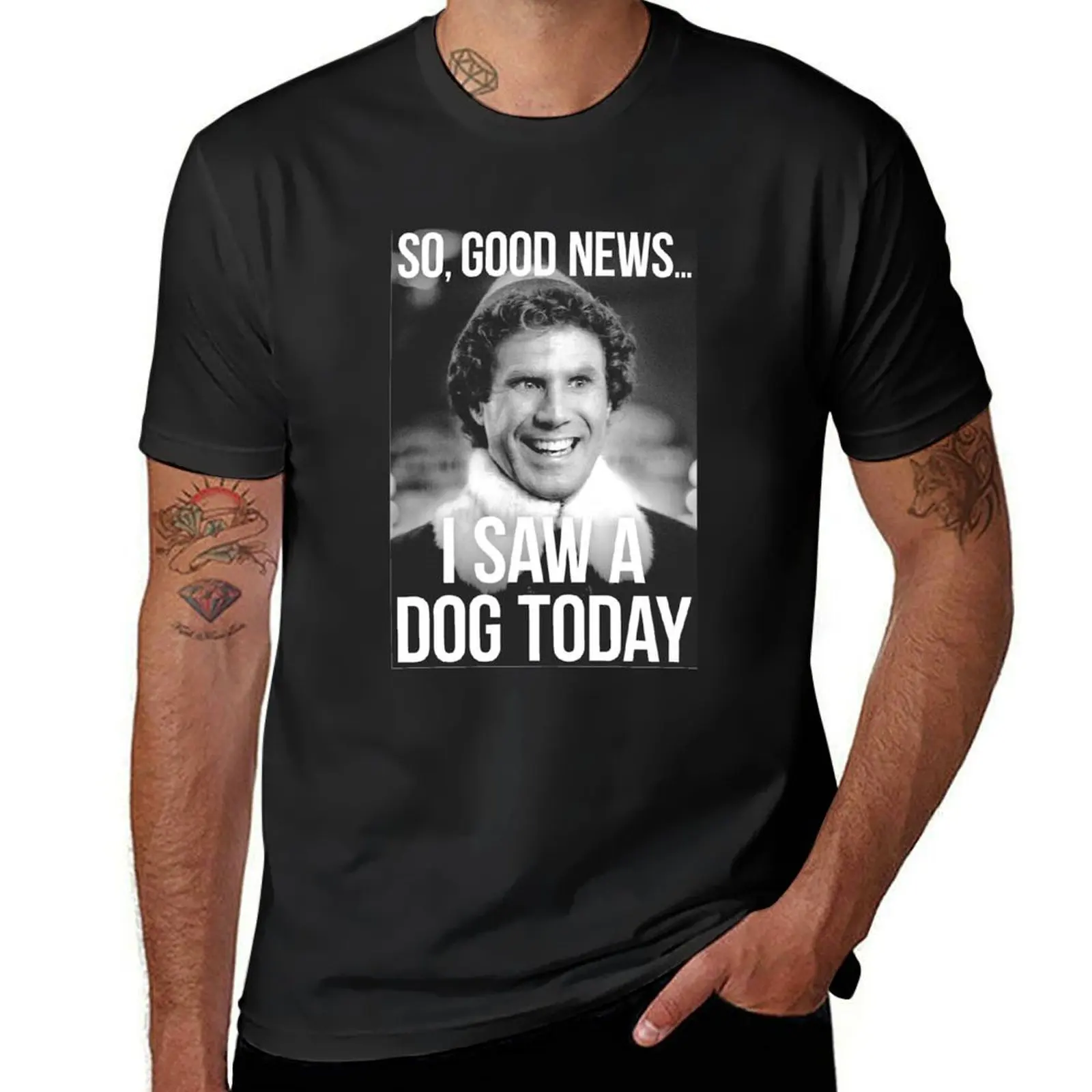 

Elf Must Love Dogs T-Shirt funny shirt cotton valentines boutique clothes customizeds heavy weight t shirts for men
