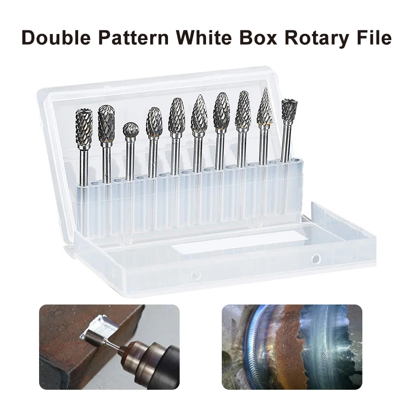 

3 * 6 Double Striped Rotary File Grinding Head Electric Grinding Mold Woodworking Polishing DIY Carving Accessories Set