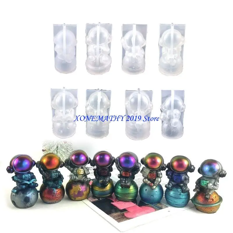 

F42F Little Astronaut Ornament Crafts Silicone Mold Epoxy Jewelry Mold Resin Casting Pendant Mold Suitable for Diy Crafts