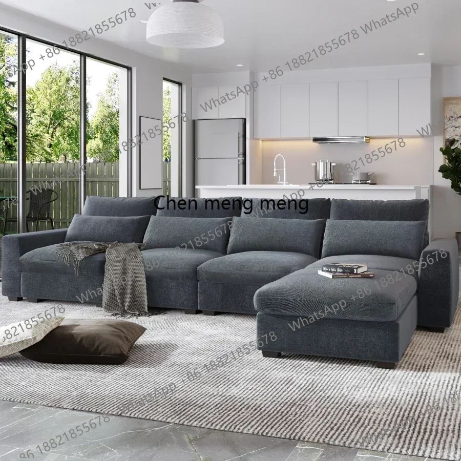 Creative Large L-Shape Feather Filled Sectional Sofa Convertible Sofa Couch Reversible Designer Muebles Postmodern Furniture