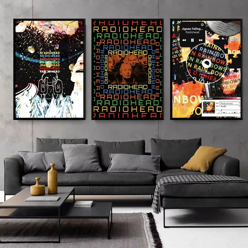 Modern R-Radiohead Classic Rock Band Singer Poster Music Album Cover Canvas Painting Wall Art Picture for Living Room Home Decor