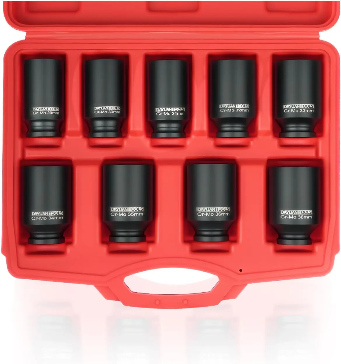 

Набор ударных торцевых головок для колесных ступиц, 9 шт., 1/2 дюйма, 29-38 мм