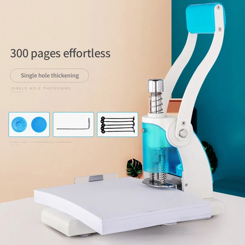 Single-Hole Heavy-Duty Hole Punch Machine 300 Sheet Capacity Labor-Saving Office Equipment