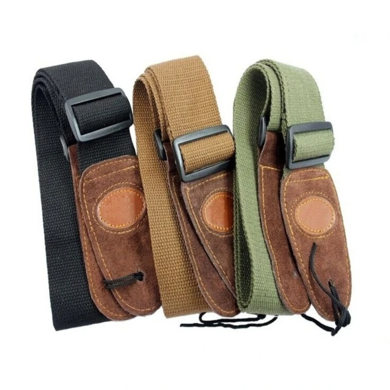 1PC Cowhide Head Cotton Guitar Strap Universal Adjustable Shoulder Belt for Acoustic Electric
