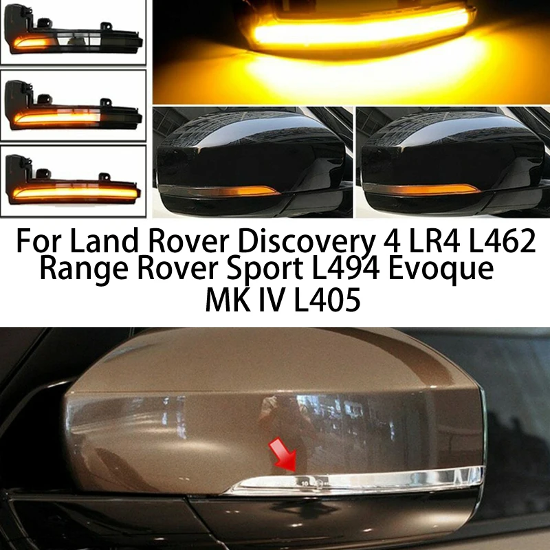 For Land Rover Discovery 4 LR4 Range Rover Sport Evoque MK IV LED Dynamic Car Turn Signal Light Side Mirror Yellow running light