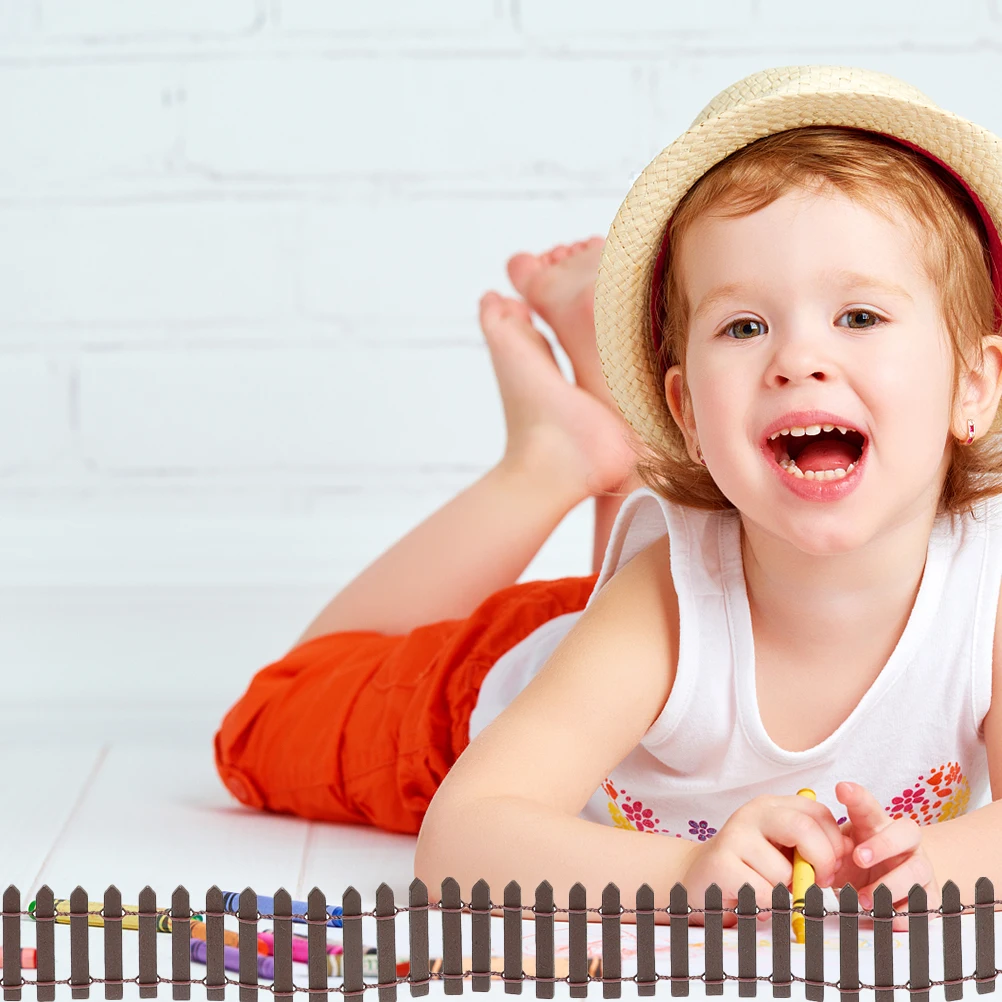 

Tiny Wood Fence Ornament for Mini Landscape - Natural Look Fence Prop for Building and Indoor Decor