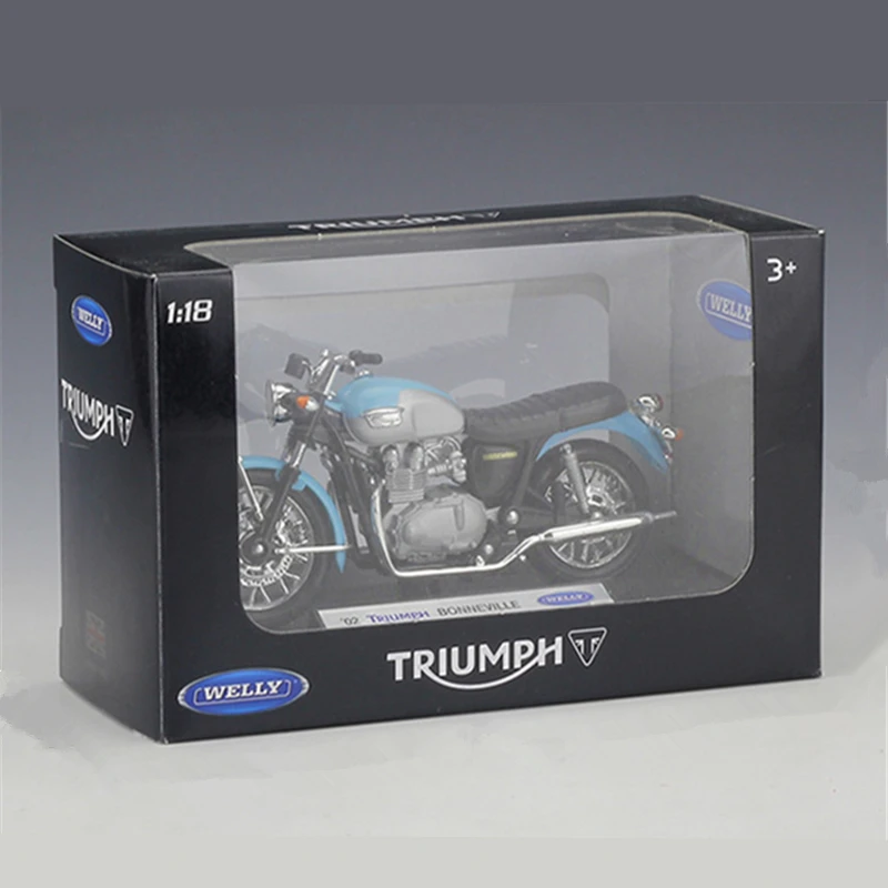 Welly 1:18 Triumph 2002 Bonneville Alloy Sports Motorcycle Model Diecasts Metal Street Motorcycle Model Collection Kids Toy Gift