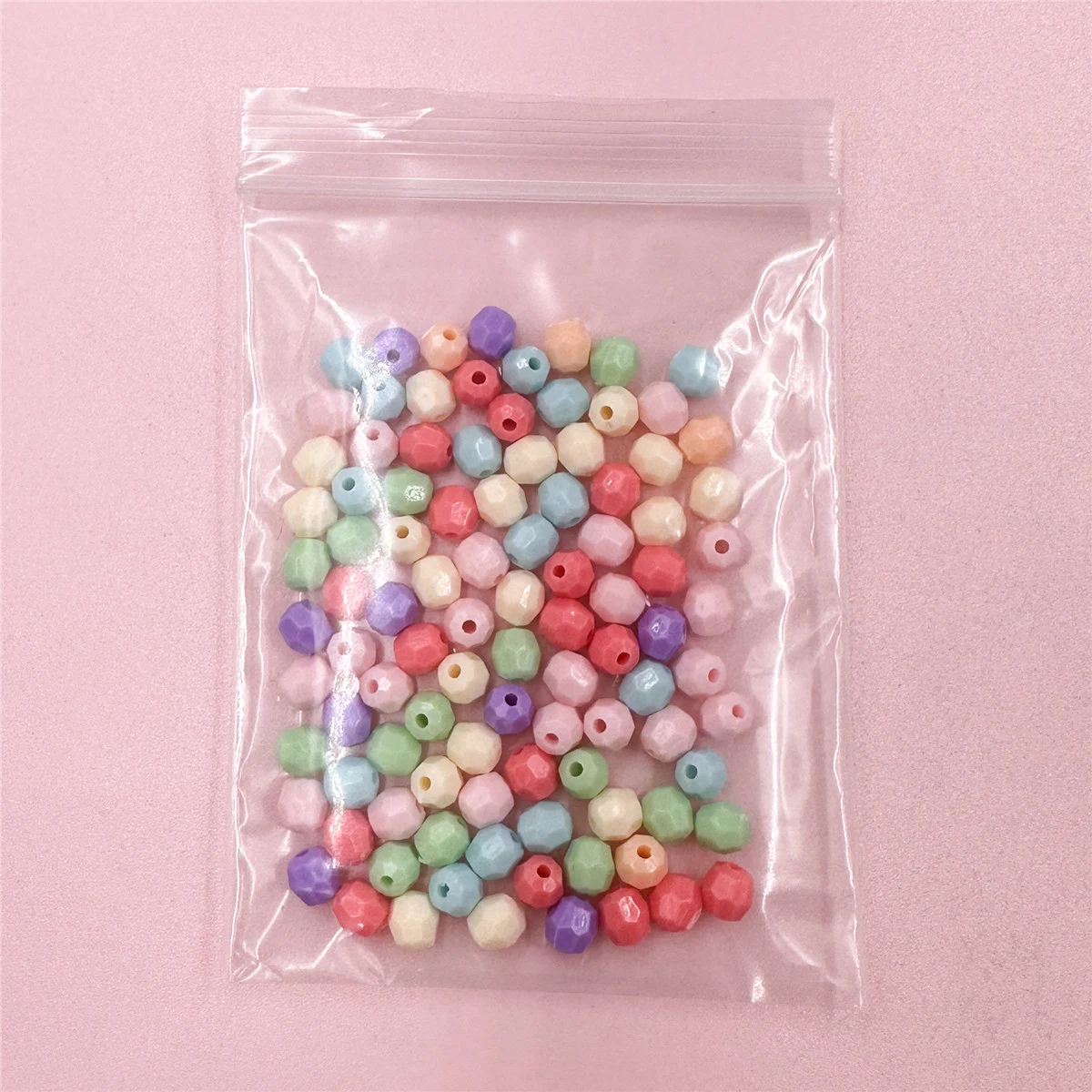 100pcs 5.5*6mm Mini Polyhedral Macaron Color Oval Beads Jewelry Making Accessories DIY Earrings Bracelet Materials