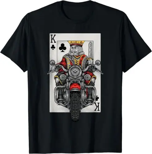 NEW LIMITED Playing Card King Riding A Road Motorcycle T-Shirt