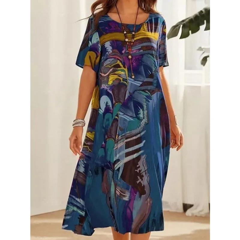 Estate lunga vintage casual volant maxi cinturino camis manica corta Everning Night abito taglie forti abiti donne sexy