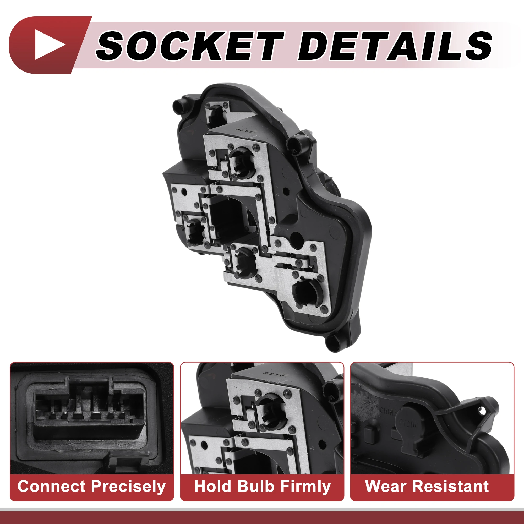 

X Autohaux 1 Pc Left Tail Light Socket for Citroen Celysee 13-16 Lamp Bulb Connector