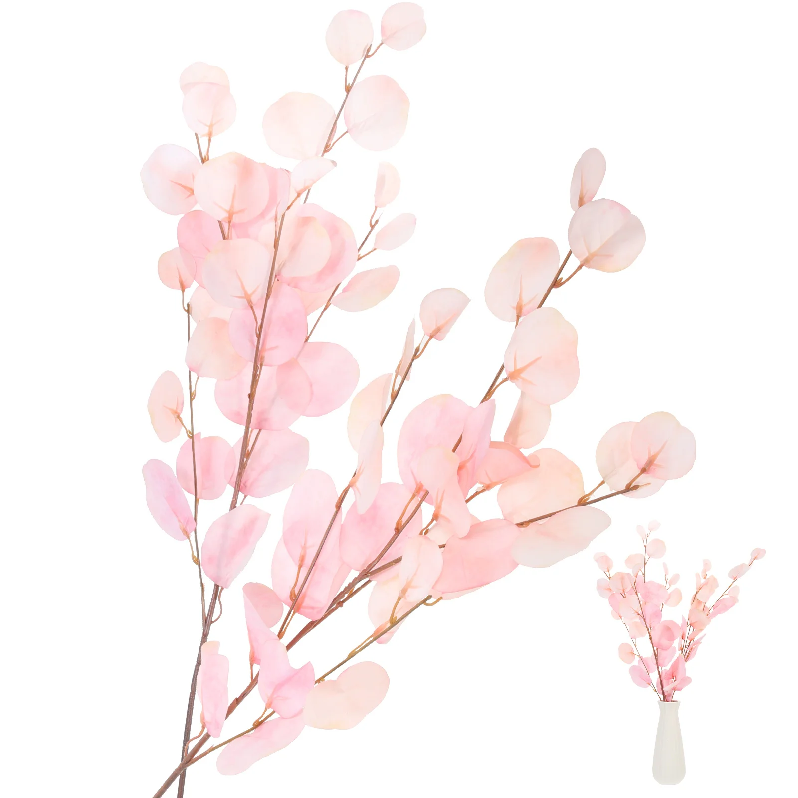 2 قطعة ينبع الأوكالبتوس فو طويلة الأمد ديكور المنزل التصوير الدعائم الاصطناعي الأوكالبتوس ينبع إكليل صنع الإمدادات