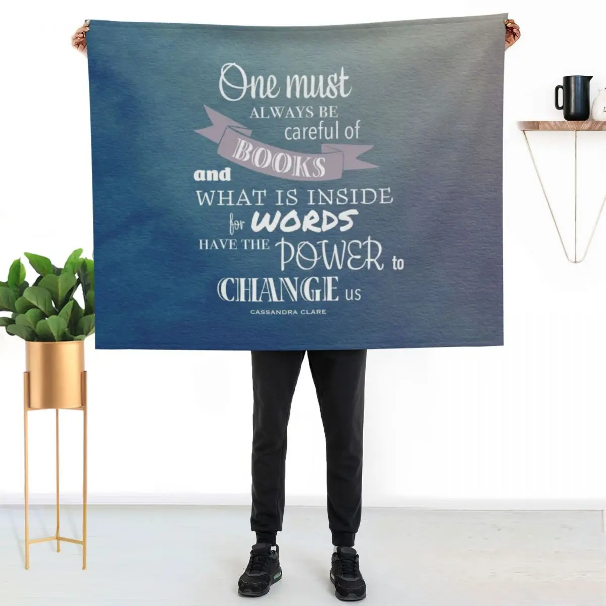 

One must be careful of books - Cassandra Clare Infernal devices Throw Blanket Warm Flannel Blanket for Couch Chair Bedroom