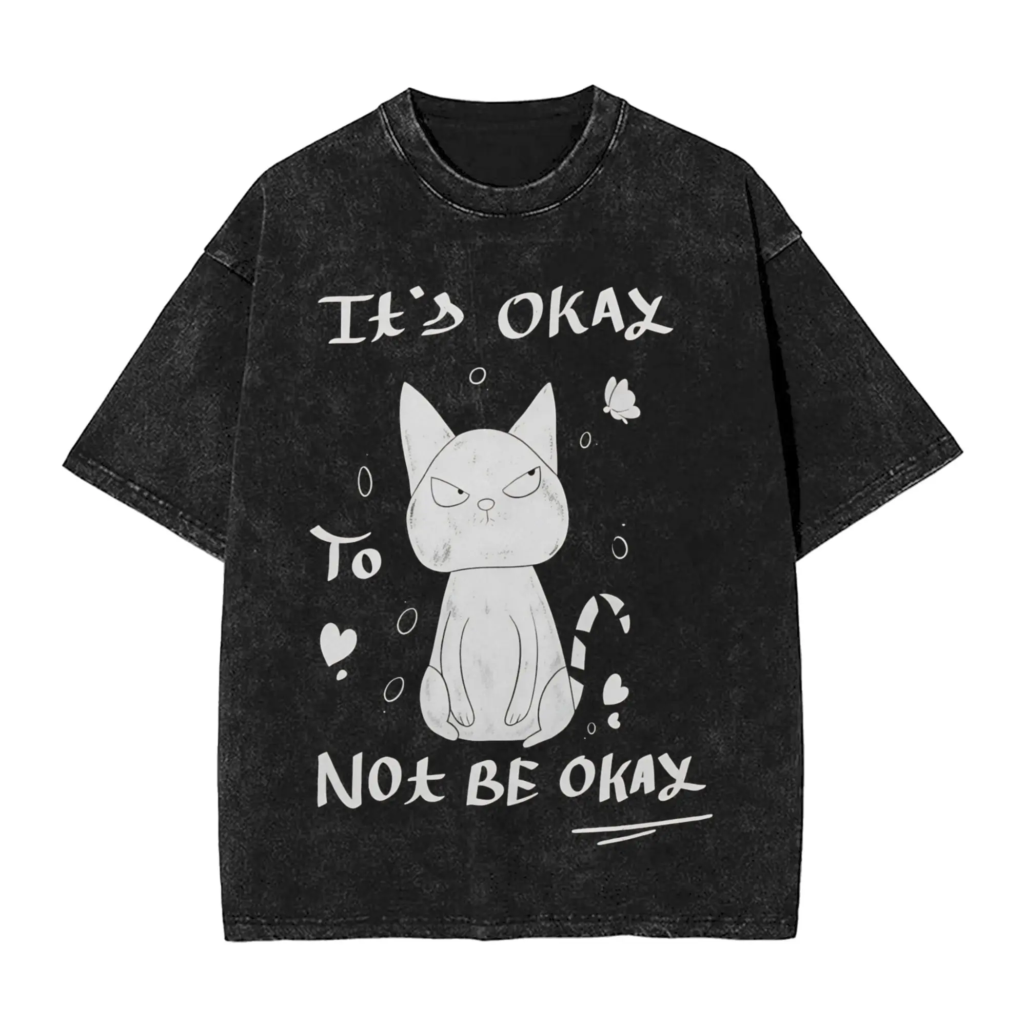 It’s Okay to Not be Okay Cartoon T Shirt Summer  Y2K Retro T-Shirts Casual Fashion Tshirt For Man Short Sleeve Pattern Tees