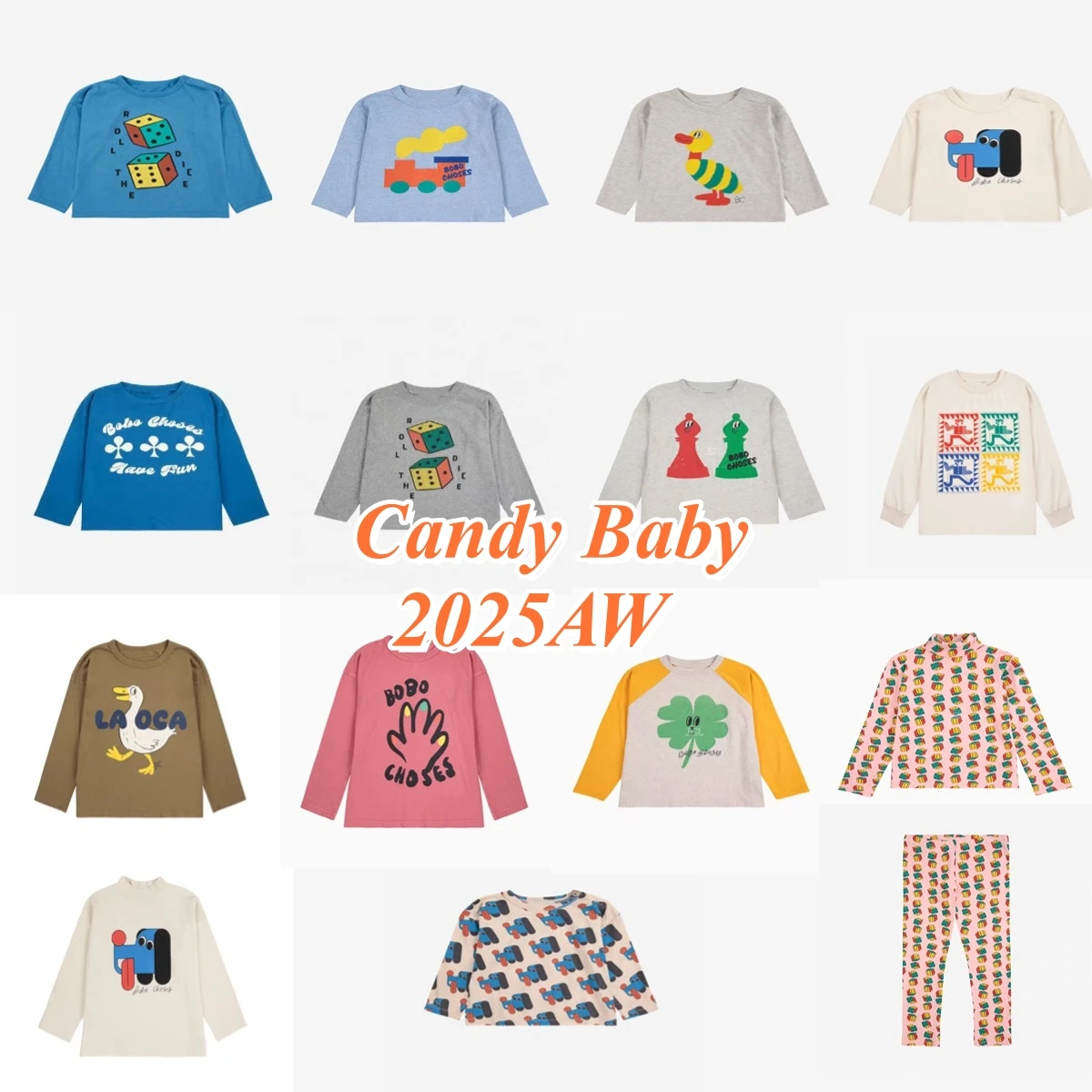 

In Stock! Kids Long Sleeved T-shirts 2025 Autumn/winter New Boys and Girls Tops Hoodies and Base Coat Set