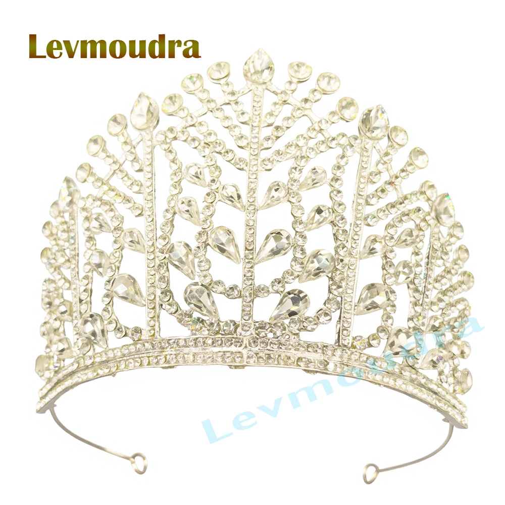 

Levmoudra Baroque Vintage Crystal Tiaras And Crowns Rhinestone Queen Pageant Prom Diadem Crown Bridal Wedding Hair Accessories
