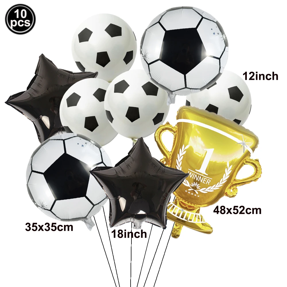 Soccer Birthday Balloon Set Football Latex Foil Balloon Trophy for Boys Baby Shower Soccer Birthday Celebration Party Decoration view 3